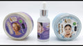 Set de soins visage Amira Abha Bio comprenant un sérum et deux crèmes naturelles.
